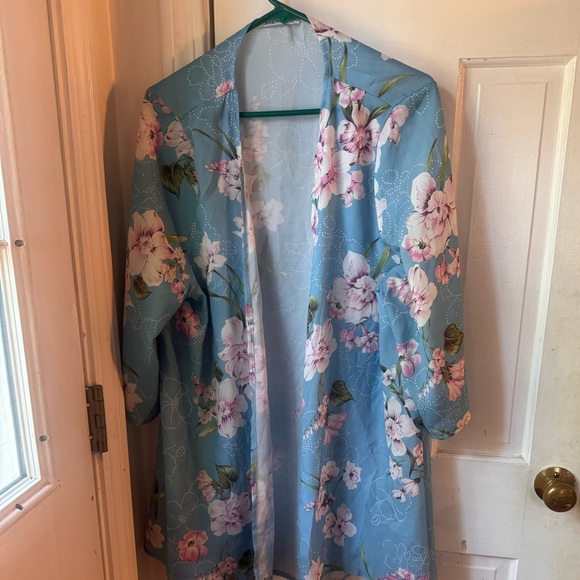 Tops - Floral Sheer Kimono Cardigan